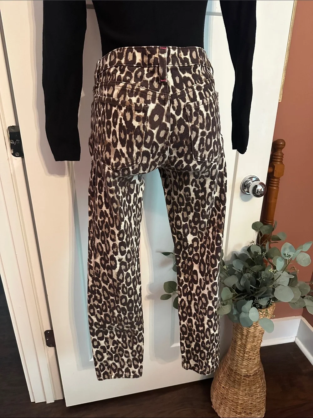 Kate Spade Broome Street Autumn Leopard Print Skinny Crop ankle 28 jeans
